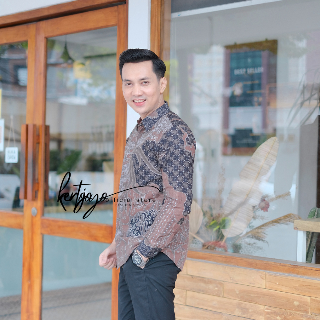 Baju Batik Pria Lengan Panjang Modern slimfit premium kemeja batik pria lengan panjang katon primisima batik kertojoyo KJ047 kemeja batik pria lengan panjang full furing batik alisan pria Kemeja batik slimfit pria premium PRABUSENO LASKALA AKSA ADINATA