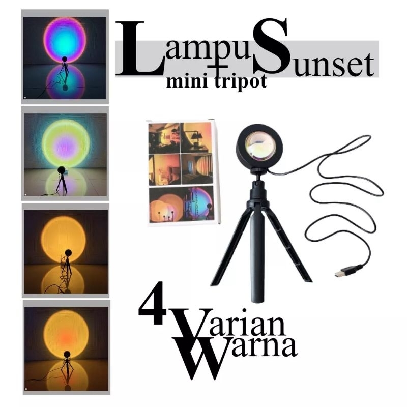 Lampu Sunset Aesthetic Fill Proyektor Led Motif Matahari Terbenam Lampu Tidur