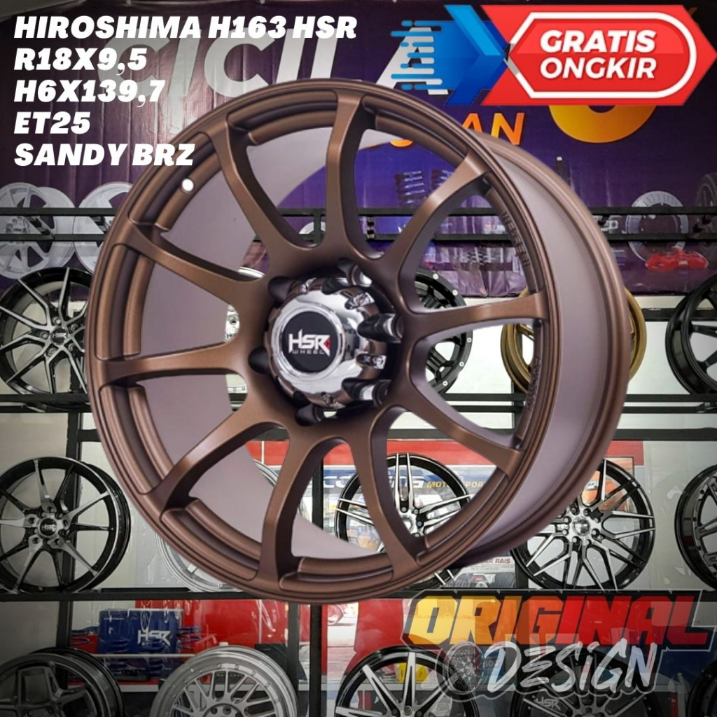 Pelek Pelak Mobil Ring 18 R18 CE28 HSR HIROSHIMA Lobang Baut 6 Bronze