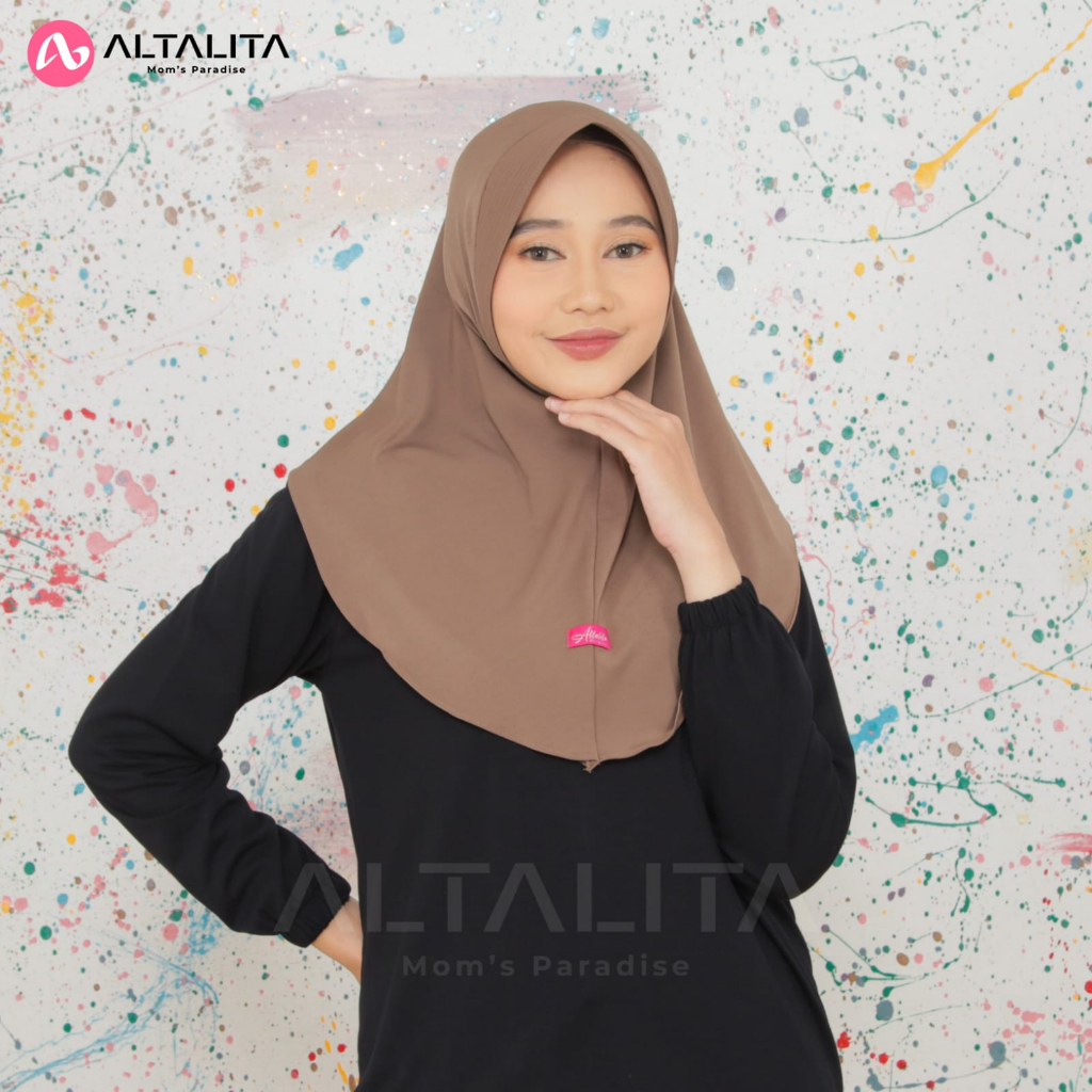 Altalita - Hijab Bergo Instan Qiara Penguin Size S Kerudung Sport Jersey Premium Jilbab Instan Menutup Dada Terbaru Cocok Untuk Sekolah Olahraga Volly Futsal Senam dan Sehari-Hari