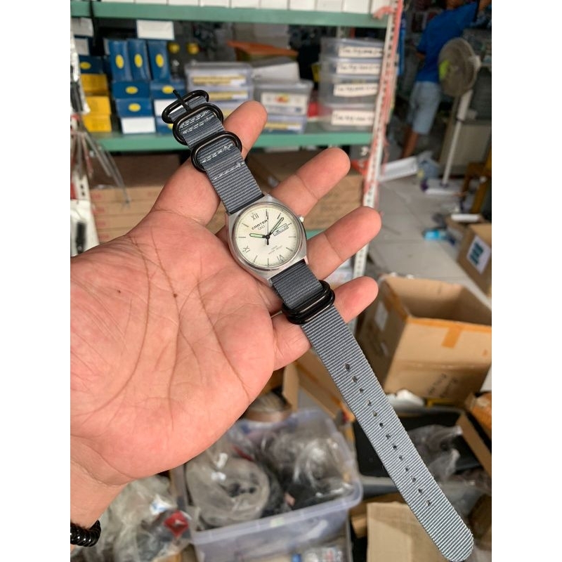 Strap tali jam tangan kanvas Nato pvd Abu abu