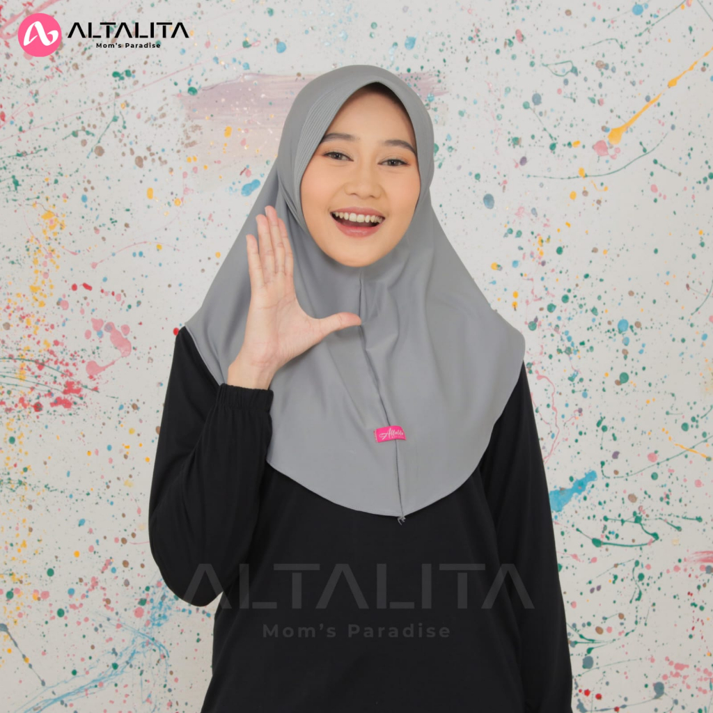 Altalita - Jilbab Instan Bergo Sport Jersey Premium Hijab Qiara Olahraga Instan Ukuran S Kerudung Sekolah Penguin Instan Menutup Dada pet Tebal