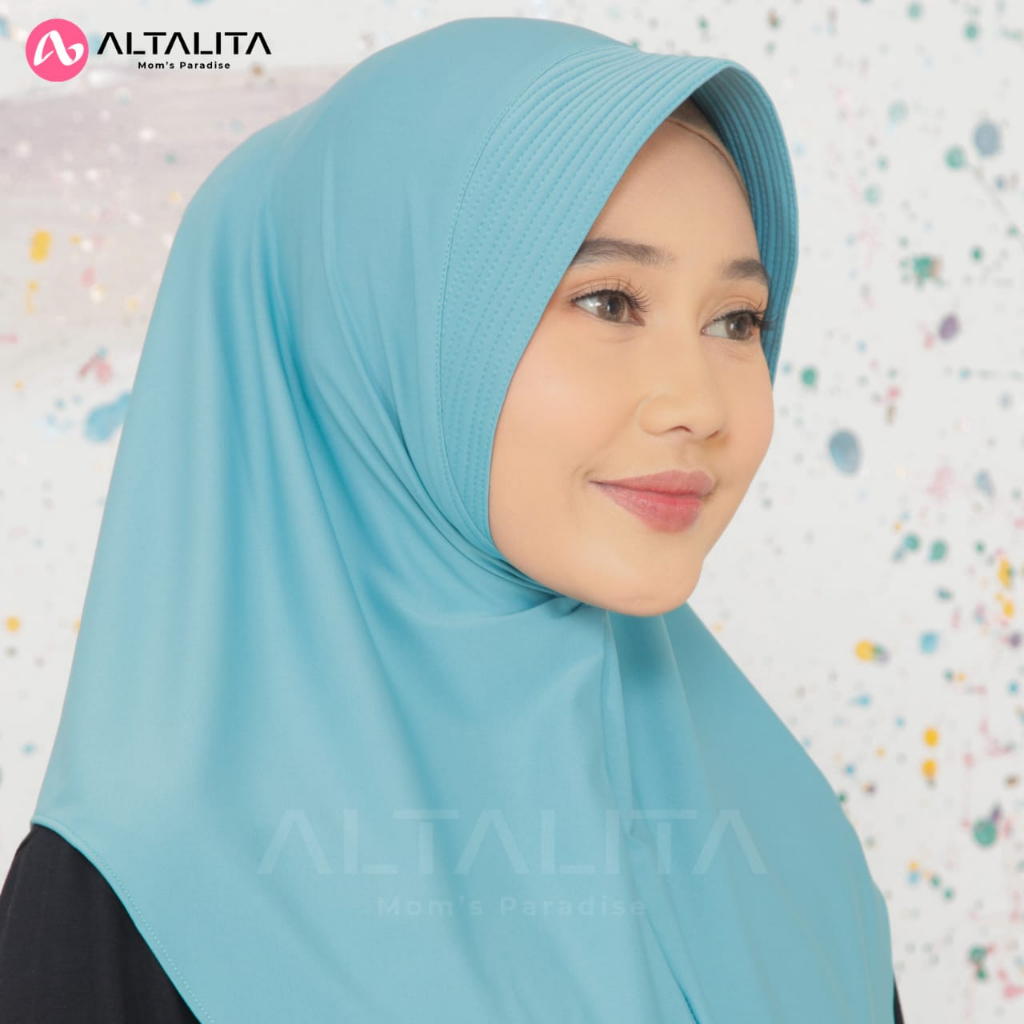 Altalita - Hijab Instan Bergo Sport Menutup Dada Kerudung Instan Qiara Penguin Size S Jilbab Bergo Jersey Premium Cocok Untuk Sekolah Olahraga Volly Futsal Senam dan Sehari-Hari