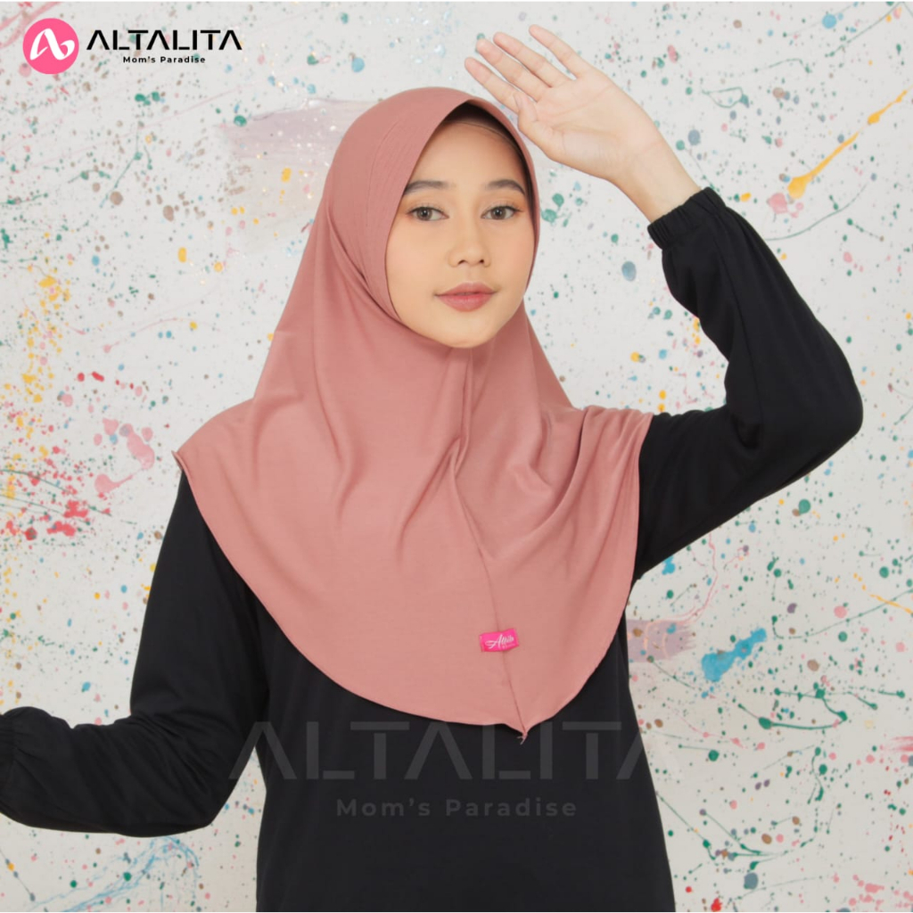 Altalita - Kerudung Instan Qiara Penguin Jersey Premium Jilbab Bergo Sporty Menutup Dada Hijab Instant Ukuran S Cocok Untuk Sekolah Olahraga Volly Futsal Senam dan Sehari-Hari