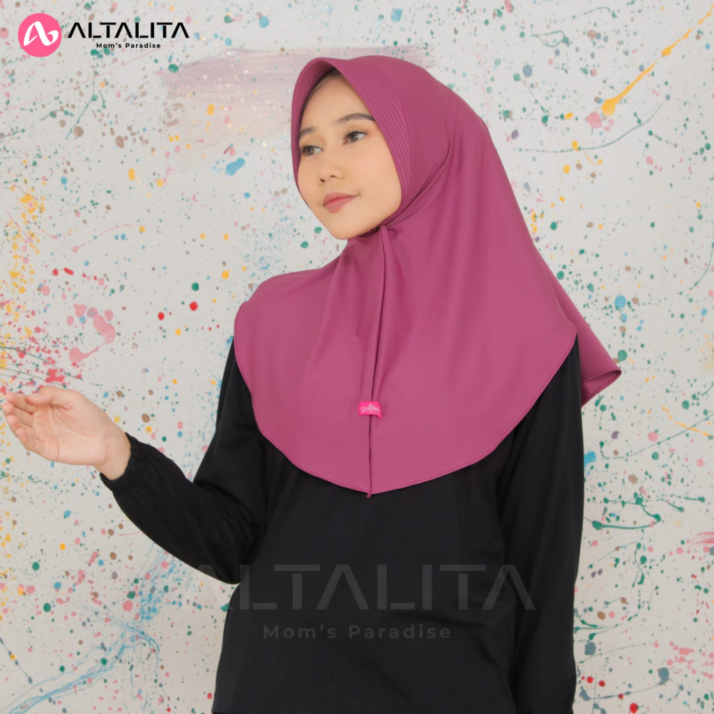 Altalita - Jilbab Sport Instan Menutup Dada Hijab Bergo Jersey Premium Kerudung Instan Qiara Penguin Size S Cocok Untuk Sekolah Olahraga Volly Futsal Senam dan Sehari-Hari