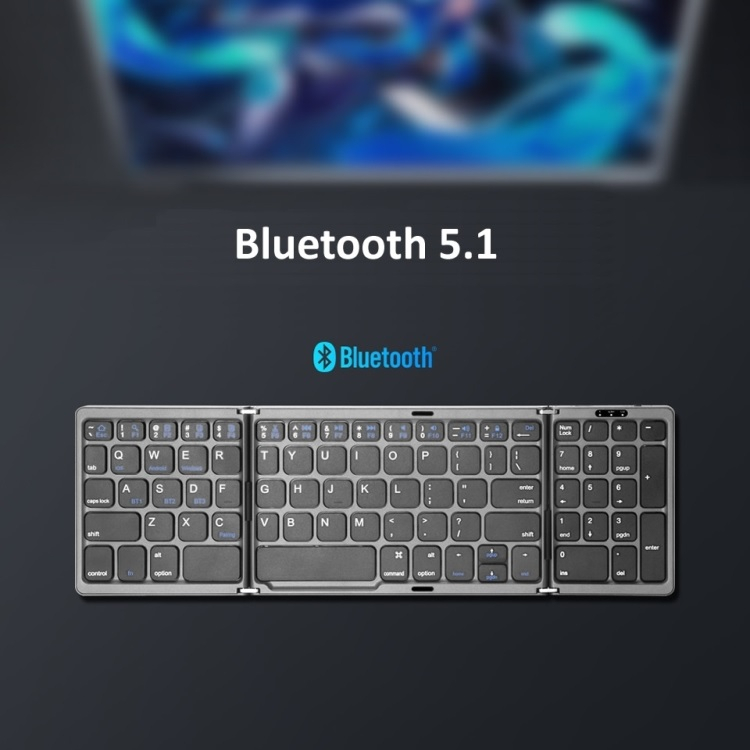 B089T - Universal Folding Portable Bluetooth Keyboard with Touchpad