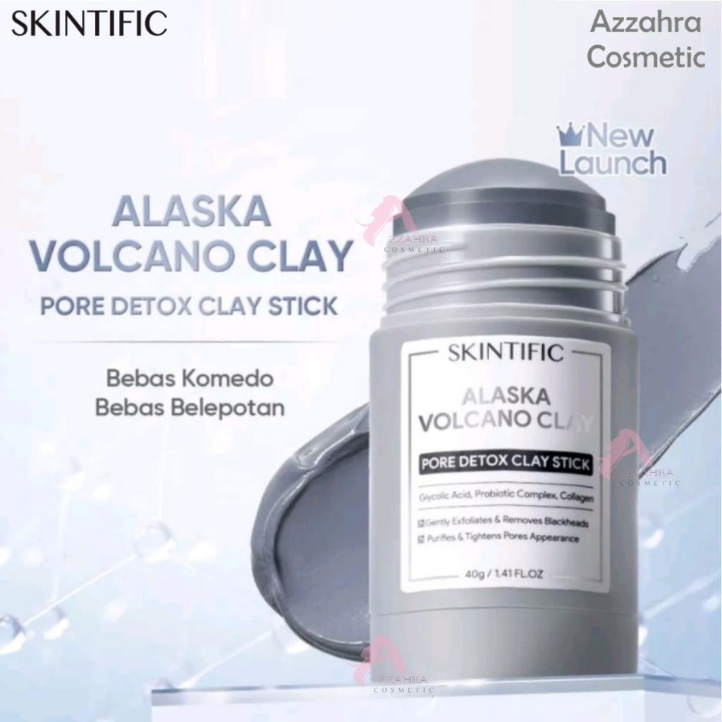 SKINTIFIC Alaska Volcano Pore Detox Clay Stick | Masker Komedo