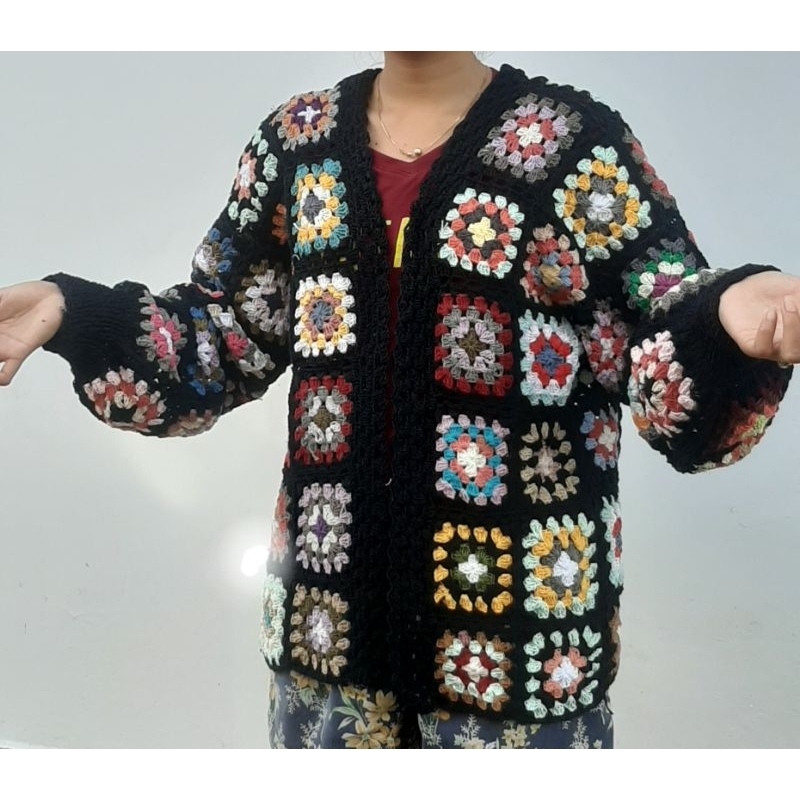 Granny Square Cardigan Rajut