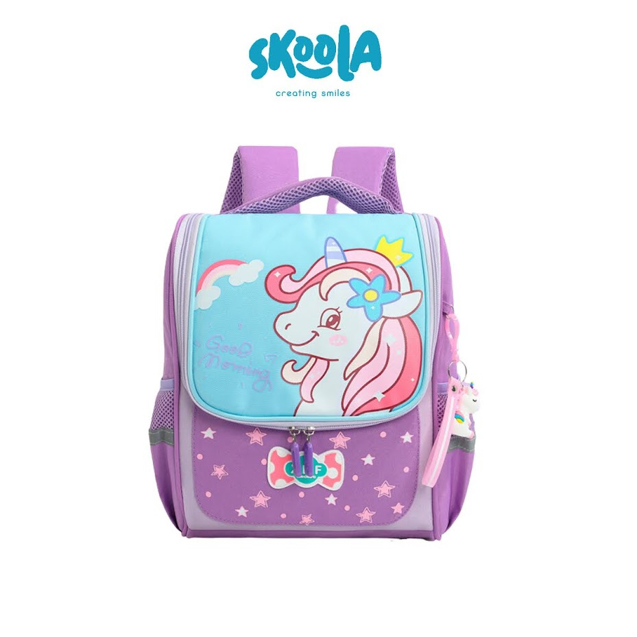 Skoola Tas Sekolah Anak Perempuan TK SD Ransel Kelinci Rabbit Unicorn Free Keychain - Roji