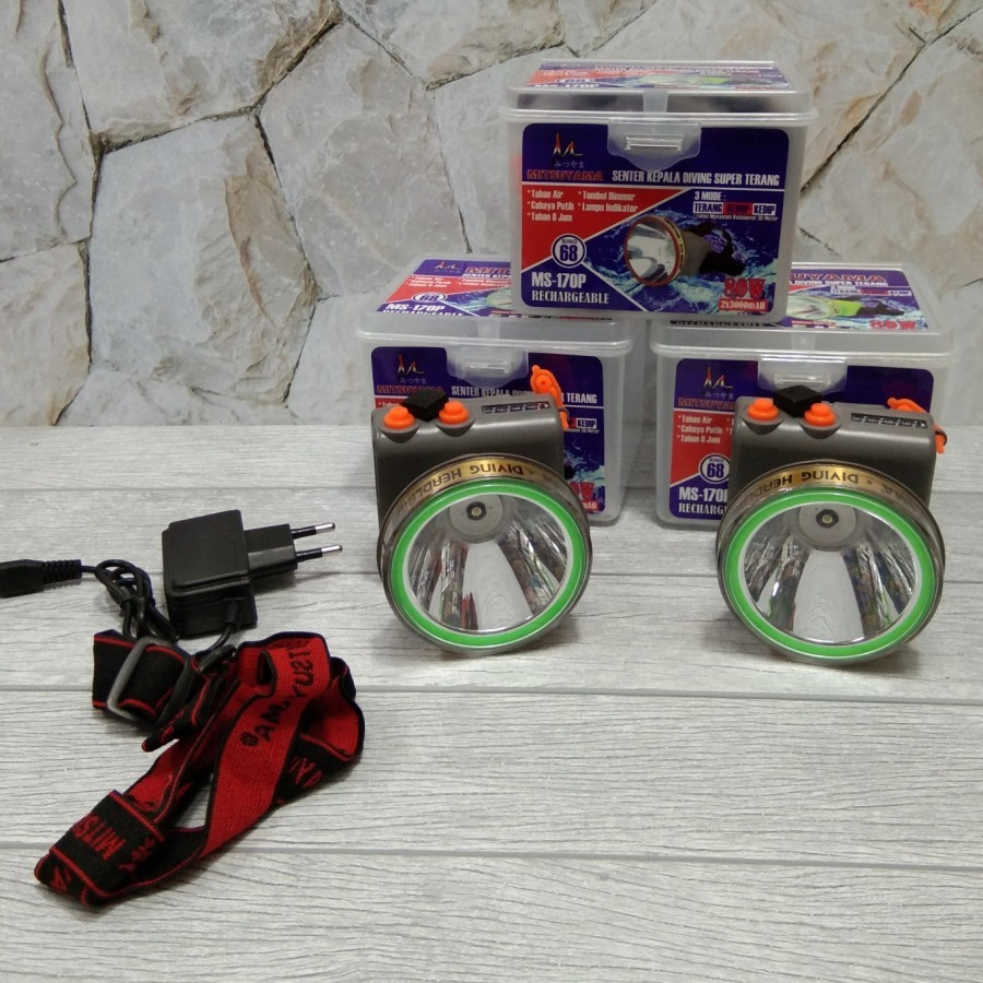 Barangunik2021 -Senter Kepala Selam Mitsuyama MS-170 Super Terang 80 Watt