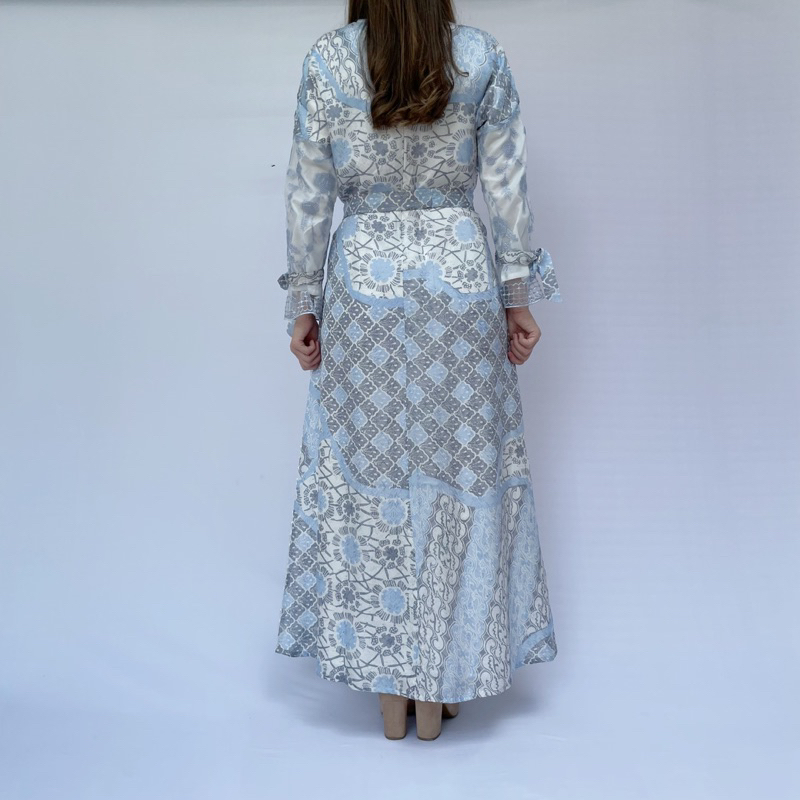 Gamis Batik G 65 Brokat, Dress Panjang, Batik Modern, Kondangan