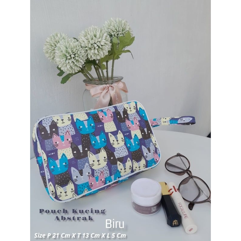 POUCH TALI SAMPING KOSMETIK MOTIF ANIMAL