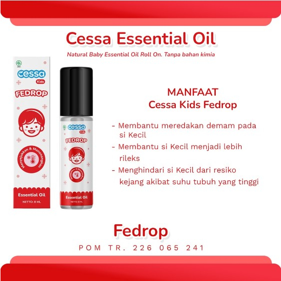 [BPOM] CESSA KIDS Essential Oil 3 Tahun+ 8ml / Fever Drop Cough Flu Bugs Away Immune Booster / MYMOM