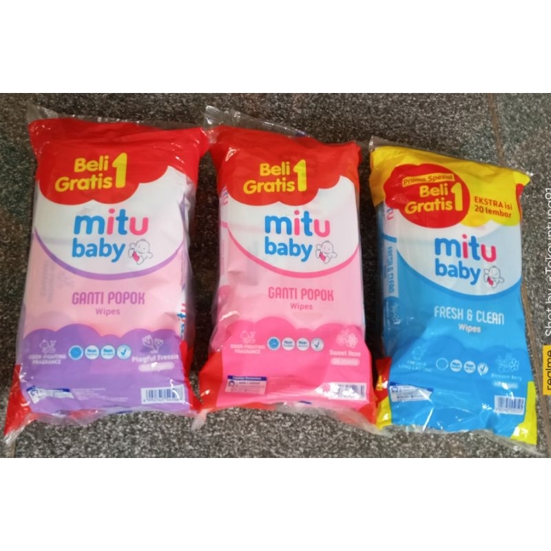 mitu baby tisu basah isi 2 pak / 100 lembar / 50 x 2