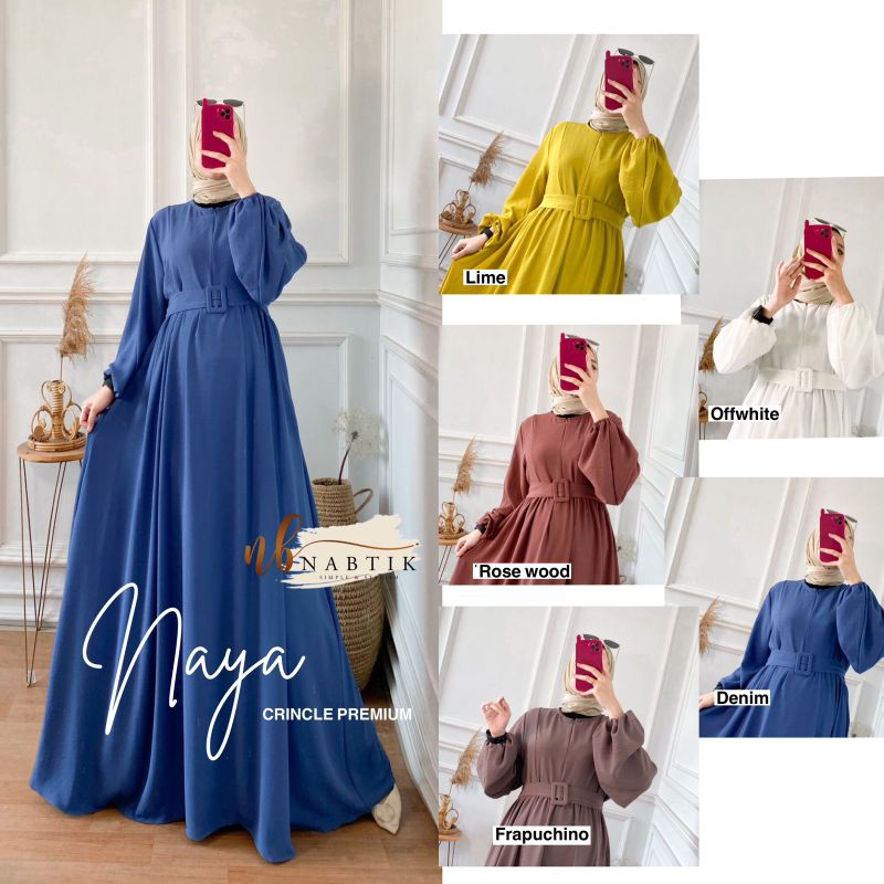 Naya Gown Gamis Airflow Original Nabtik Termurah  Gamis Polos Jumbo Airflow
