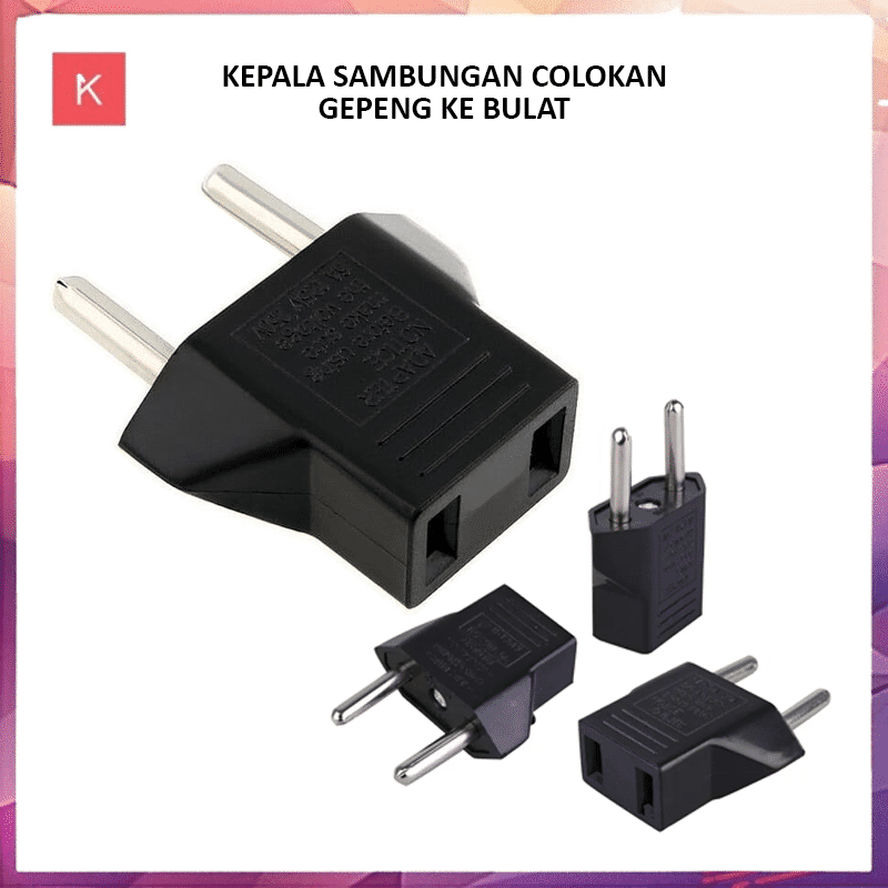 ANG OVER STEKER ADAPTOR SAMBUNGAN COLOKAN LISTRIK GEPENG KE BULAT