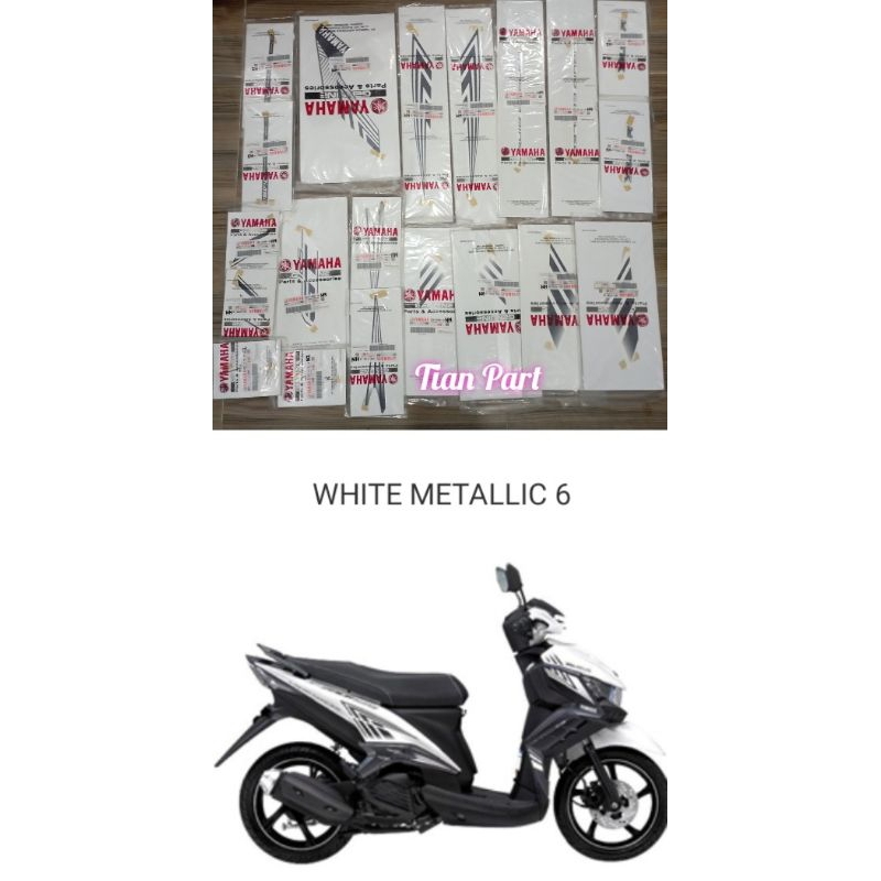 Striping Xeon GT 125 2014 warna putih original yamaha genuine part