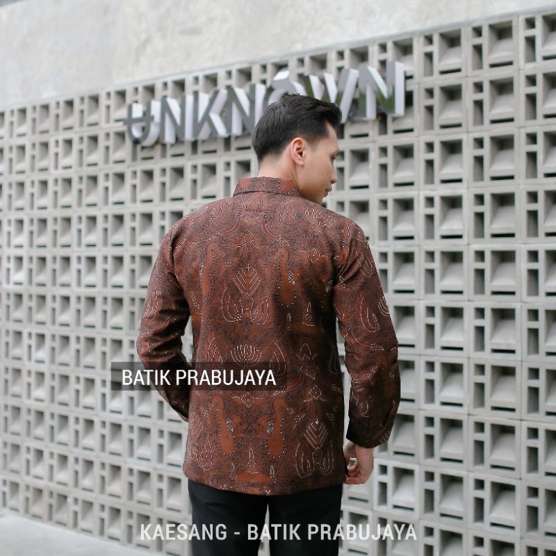 KAESANG Kemeja Batik Pria Lengan Panjang Modern Premium Full Furing