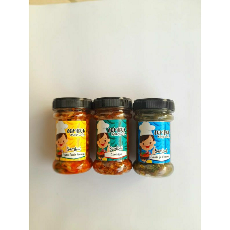 

Sambal baby cumi dan ayam suwir kemangi