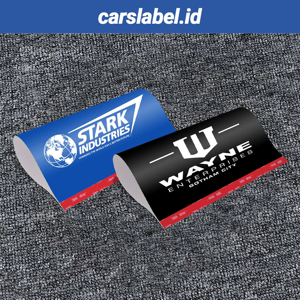 

STARK INDUSTRIES WAYNE ENTERPRISES - Label Tag Mobil - Variasi Penutup Pintu Bagasi - Hiasan Stiker Lego Mobil Viral