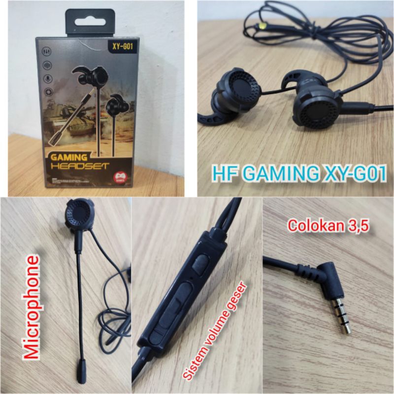 Earphone Headset Handsfree Gaming XY-G01 + Microphone