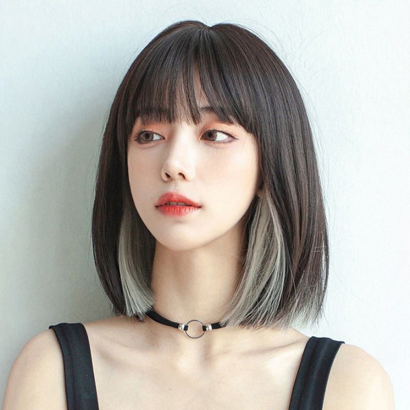 Kalung Choker Hitam Ring Tengah Gaya Korea