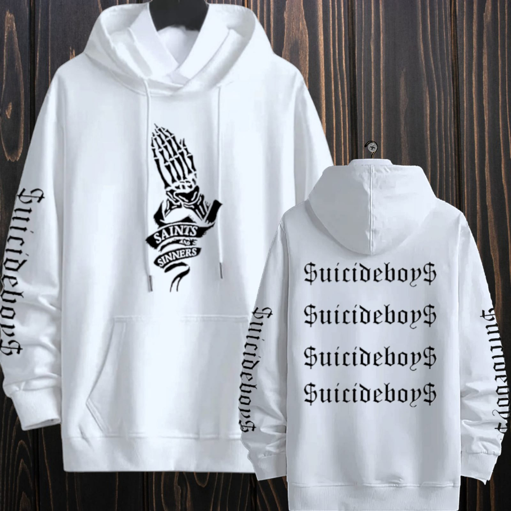Atasan Jaket Hodie Anime Oversize Hoodie Pria Wanita Sewiter Hodi Animasi Kartun Jepang Suwiter Hody Hip Hop Keren Cowok Cewek Switer Switter Hudi Hudie Hudy Hody Distro Keren Terbaru Kekinian-SAINT SIRENS PUTIH