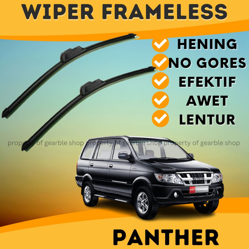 Wiper Kaca Depan Panther Wifer Mobil Panther Model Pisang Bahan Karet 1 Set 2 Pcs Sepasang