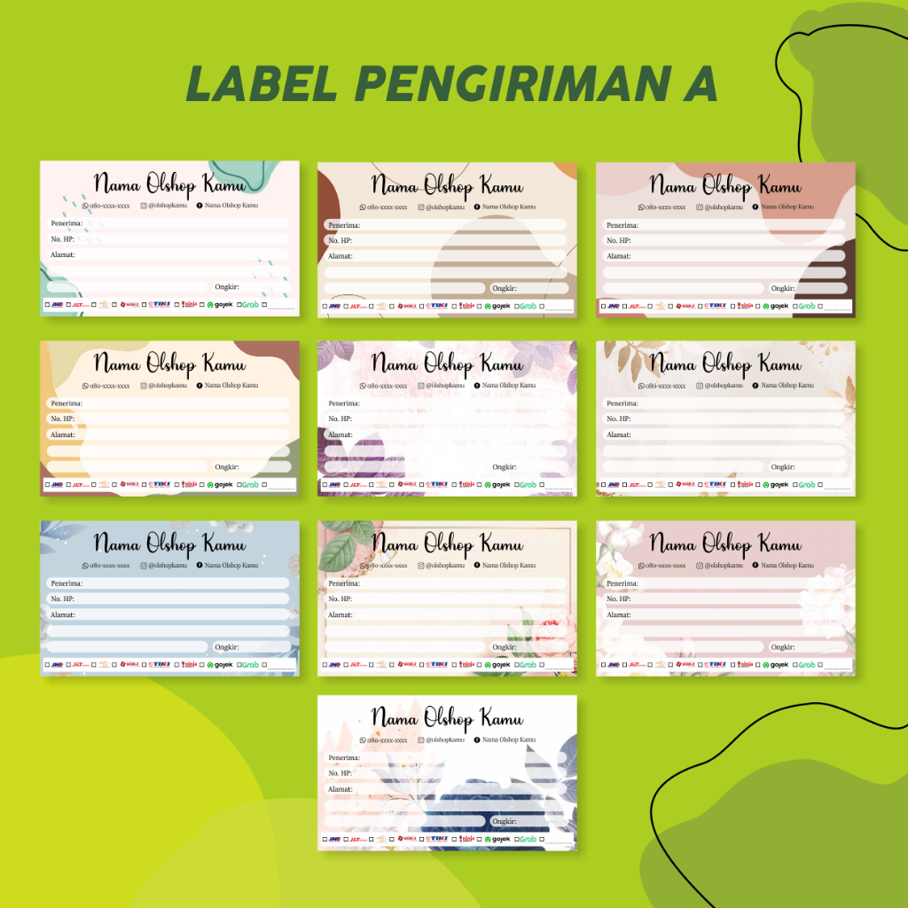 

STIKER LABEL EKSPEDISI/ PENGIRIMAN ONLINE SHOP 10 CM x 6 CM KODE LP-A