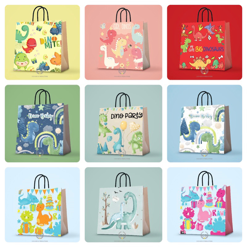 

Paperbag Custom Dino Cheviostar Dinosour Goodie Bag Ulang Tahun Anak Tas Kado Tas Kertas Hampers Birthday