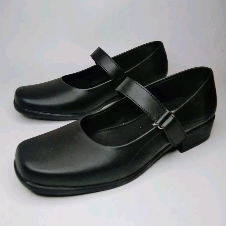 PROMO DISKON TERLARIS Sepatu Pantofel Wanita Hak 3 Cm Hitam Sekolah Paskibra Kantor COD