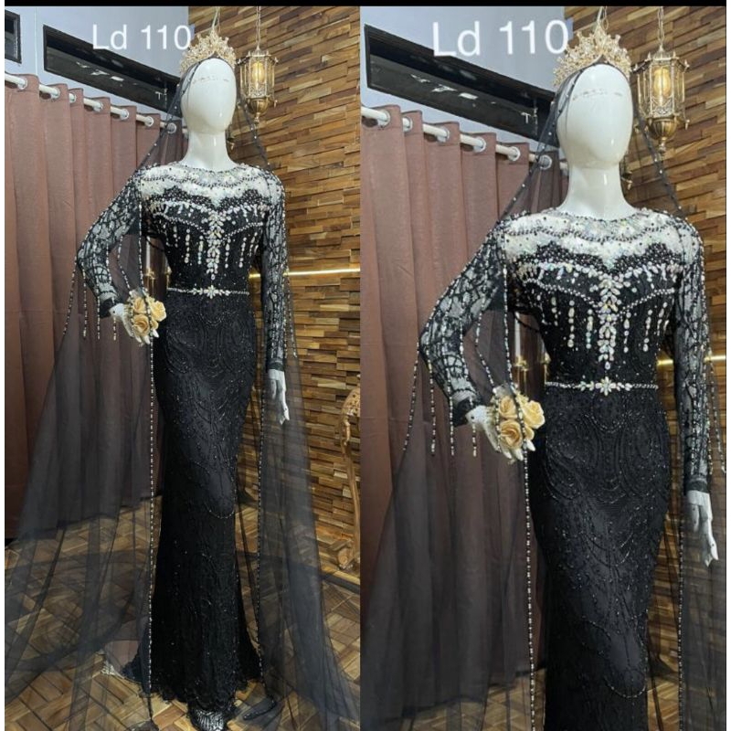 GAUN SLIM BEREKOR FULL PAYET//GAUN WEDDING MODERN//KEBAYA