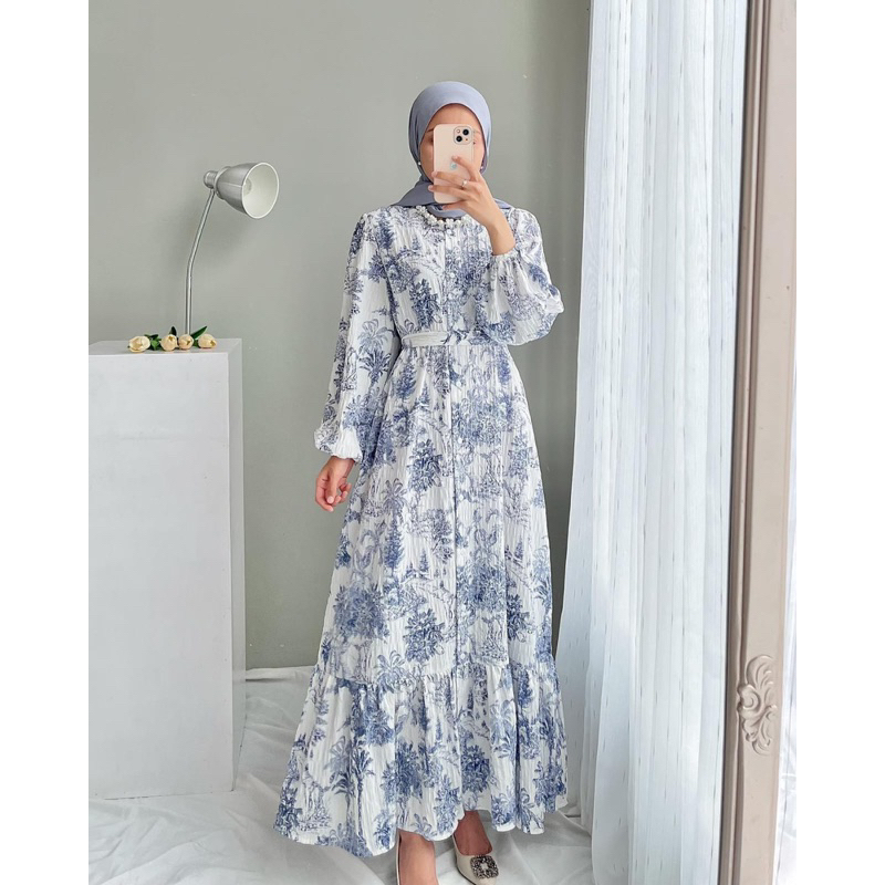 GAMIS PESTA CRINCLE AIRFLOW FULL KANCING LD 110-114