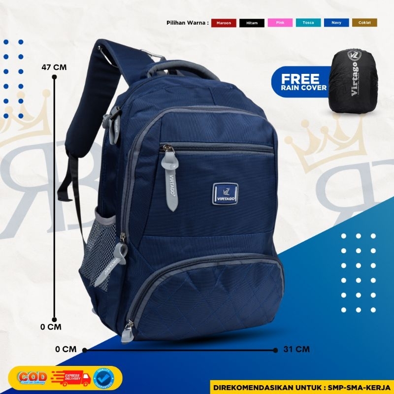 Tas Ransel Virtago Terbaru/Tas laptop Virtago/Tas Sekolah Untuk SMP-SMA