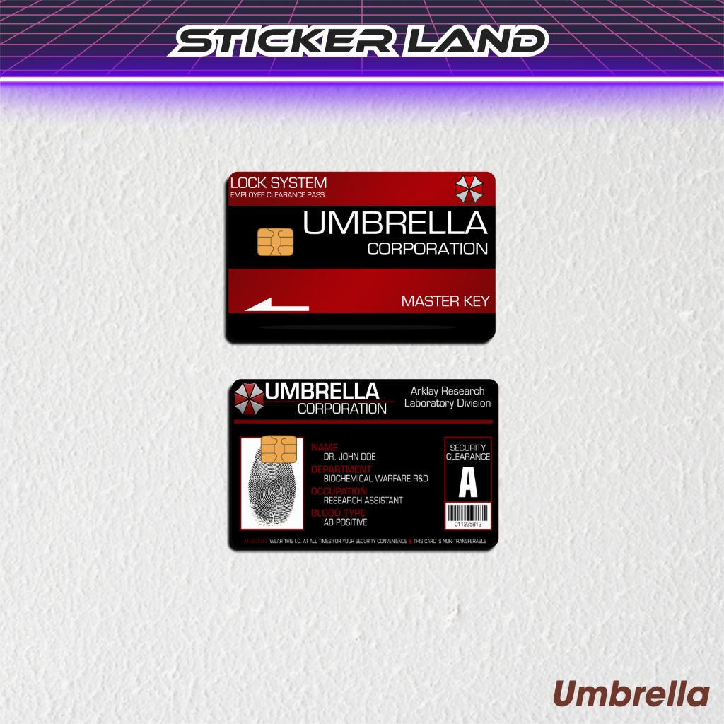 

Stiker ATM Umbrella Corp Card - Stiker Kartu ATM Vinyl Emoney Flazz Sticker Land