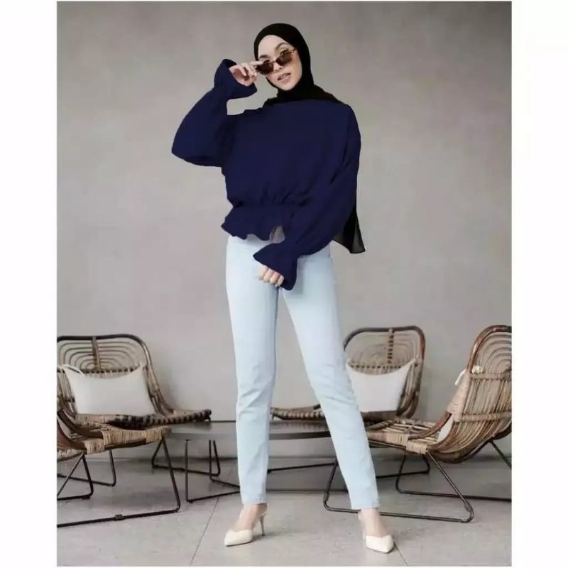 Blouse Wanita Polos Oversize Olivia Shirt Kekinian Terbaru