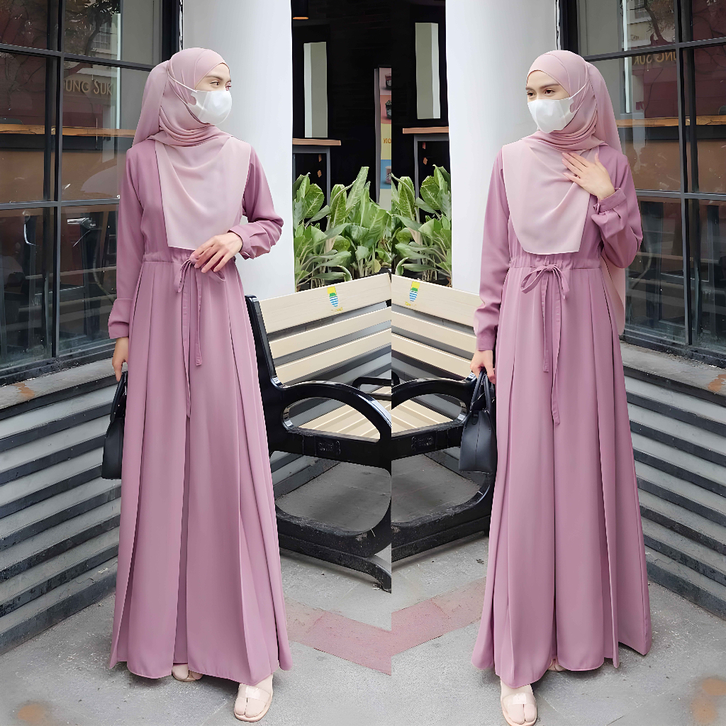 SYAFA DRESS SIZE M,L,XL TERBARU BAHAN SHAKILA PREMIUM PAKAIAN GAMIS TERLARIS MUSLIM WANITA BY ZENIC ID BISA COD