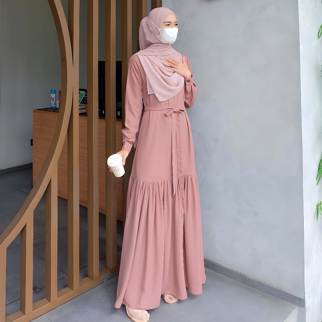 KIRANA DRESS SIZE S-M,L,XL TERBARU BAHAN SHAKILA PREMIUM PAKAIAN GAMIS TERLARIS MUSLIM WANITA BY ZENIC ID BISA COD