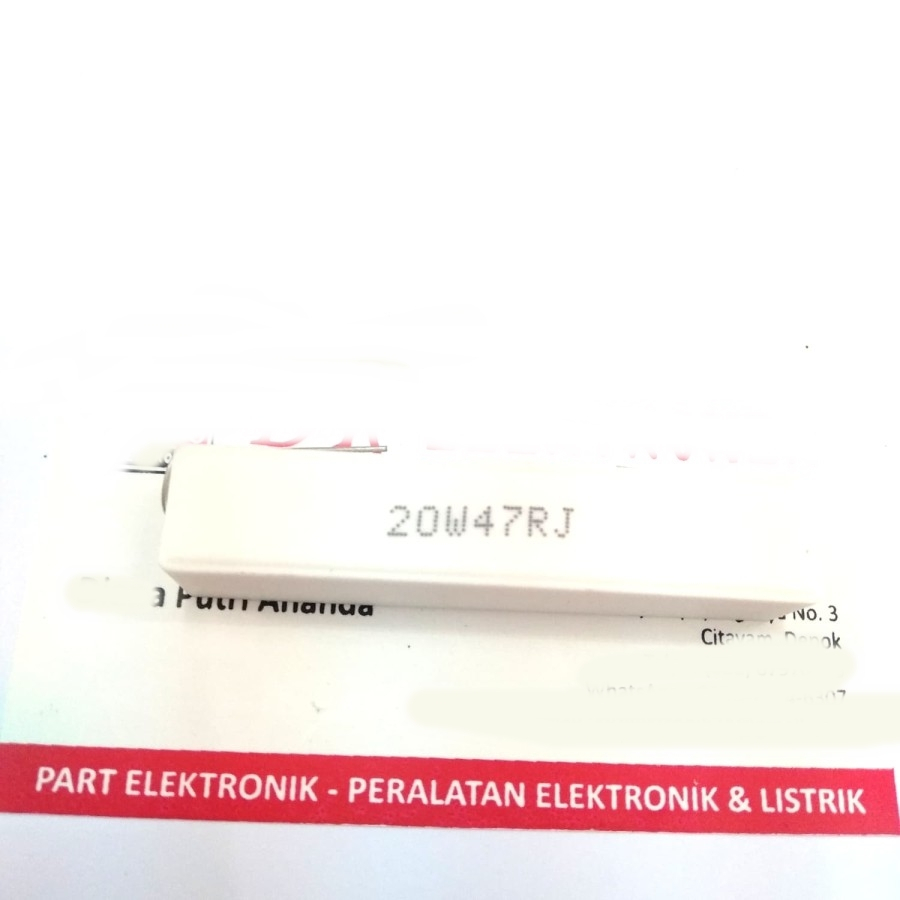 Resistor tahanan 20w 47rj 47ohm 47 ohm 20w47rj 20watt 20 w watt termurah