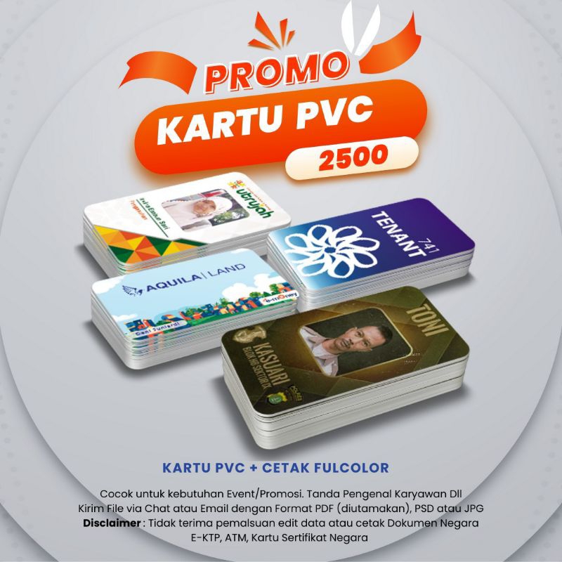 

Kartu Member Id Card bahan PVC