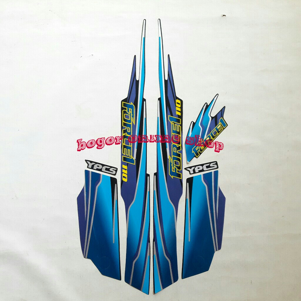 sticker striping body motor force 1 1995 biru