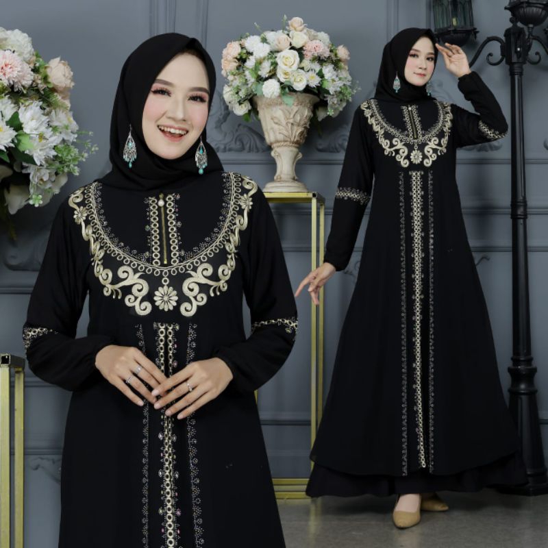 GAMIS ABAYA TURKEY BORDIR KALUNG BUNGA