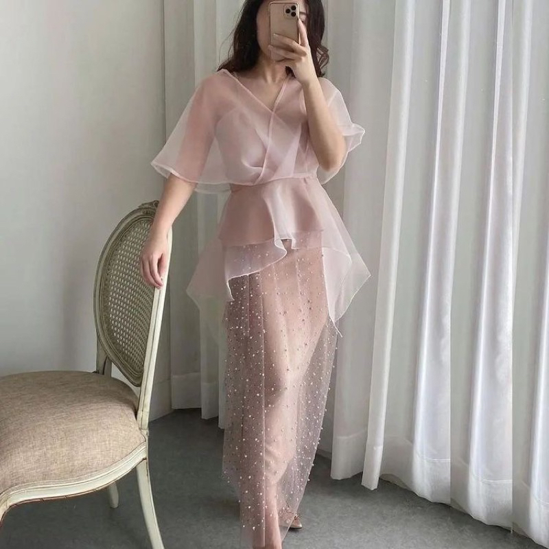 LEAN GOWN - Dress pesta wanita bridesmaid bridesmaids gaun party big size jumbo ukuran besar midi dr