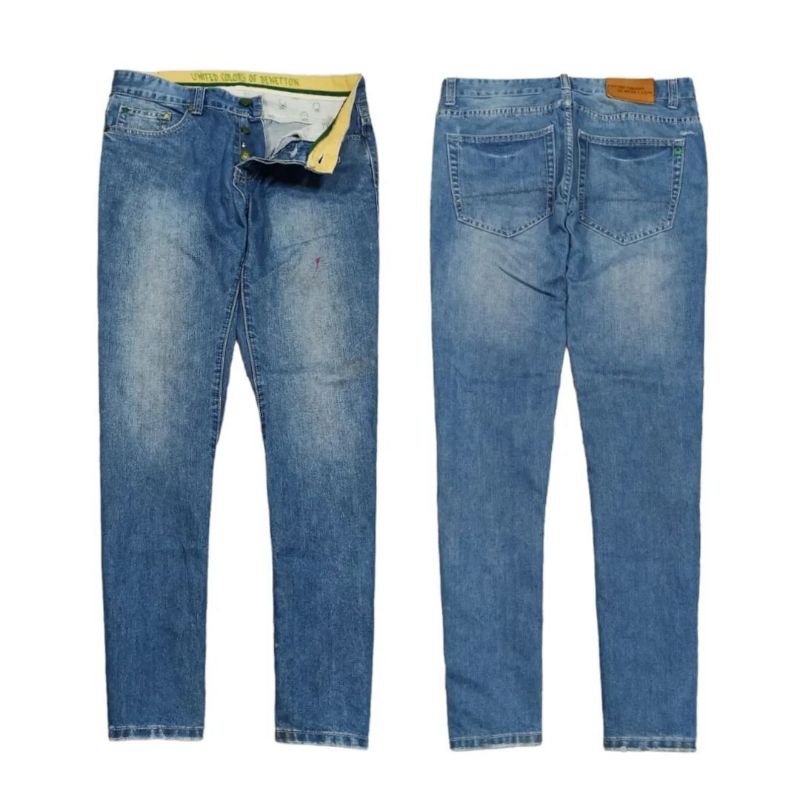 Celana panjang straight jeans pria BENETTON SECOND size 32