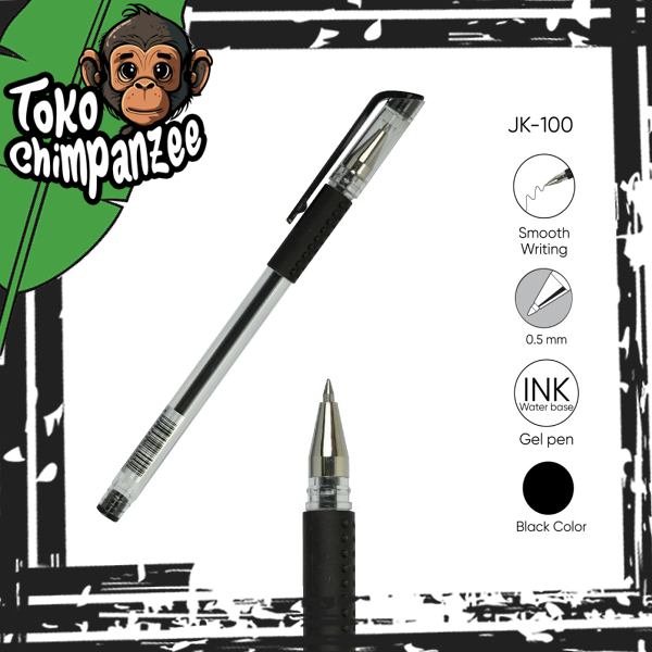 

Gel Pen Pulpen Pena Joyko JK-100 satuan Warna Hitam