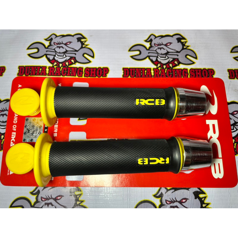 Grip RCB Handgrip RCB HG66 HG 66 model bulu Hitam Merah Kuning Biru Grey Oren + Jalu Stang Crom Original RCB