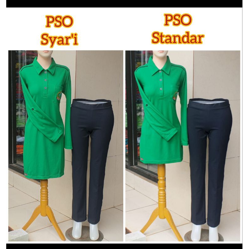 atasan pso syari syar'i persit terbaru hijau pekat dan standar