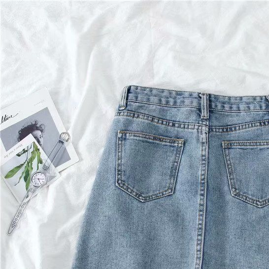 Rok kekinian rok jeans pendek wanita/3/4 rok jumbo korean style high waist rok jeans ripped pendek cewek kekinian ootd