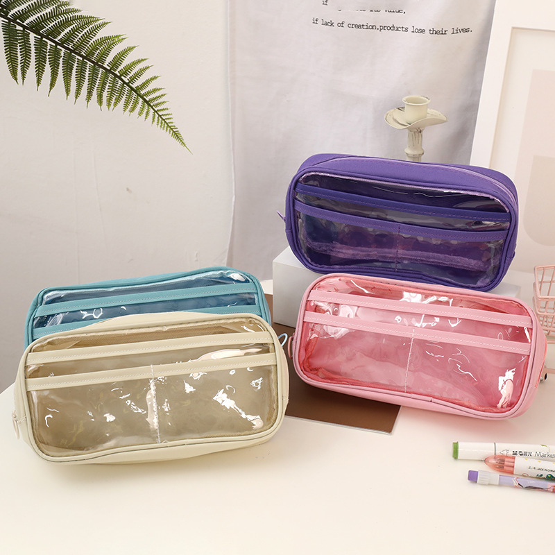 COSMOS Tempat Pensil Multi Layer Bahan PVC Transparant / Pencil Case / Kotak Pensil Alat Tulis