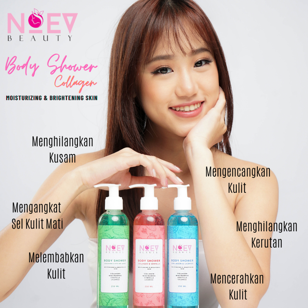 NOEV Beauty Body Shower Collagen &amp; Scrub 250ml - Sabun Mandi Collagen &amp; Scrub 250ml